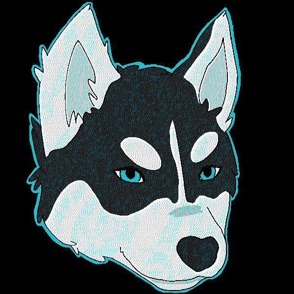 A digital anti-aliased illustration of a husky.